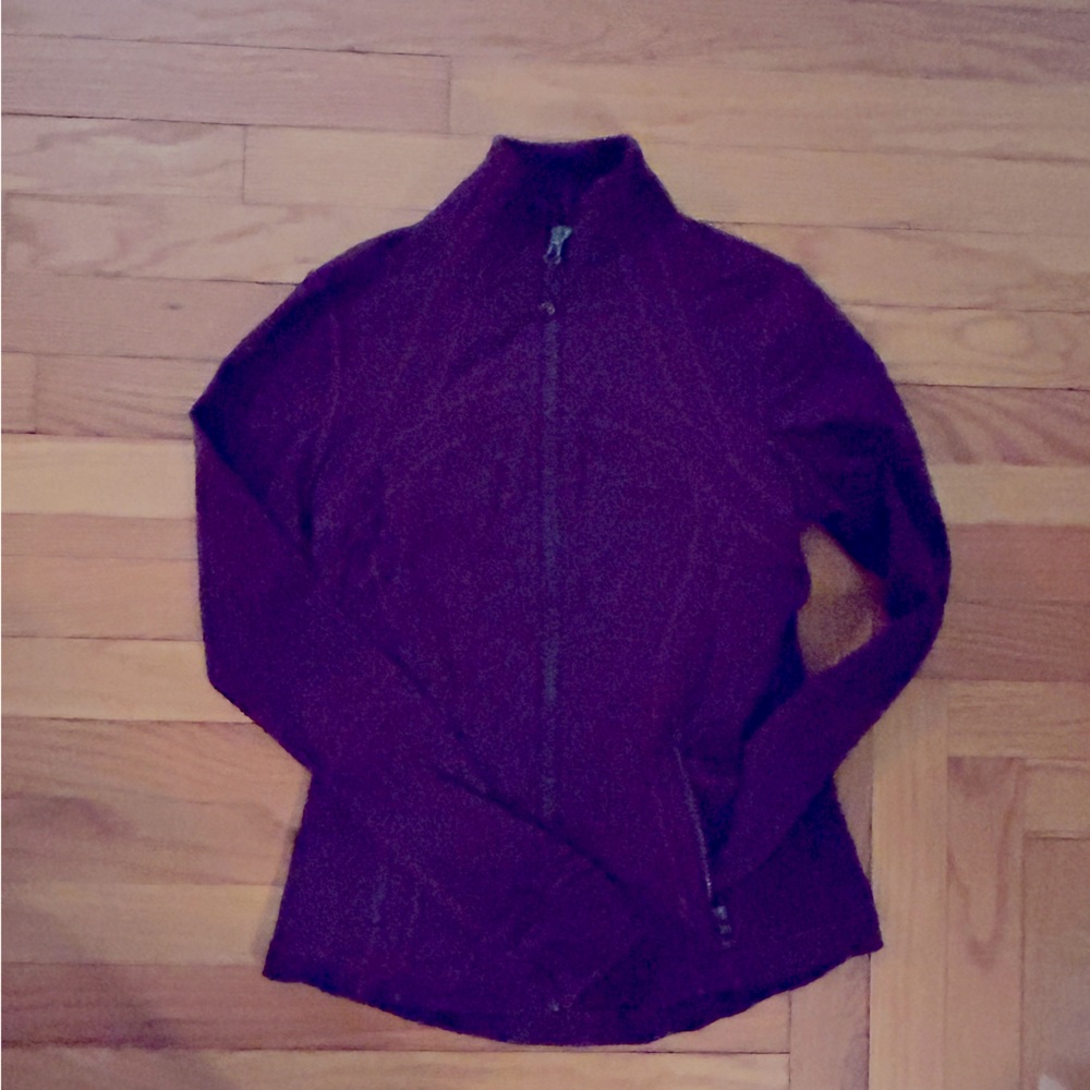 Lululemon, maroon running jacket, with thumb sleeves…and lightly worn.